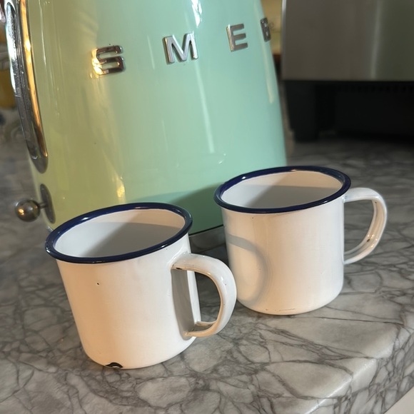 Small Espresso Enamel Mugs (2) - Picture 1 of 9